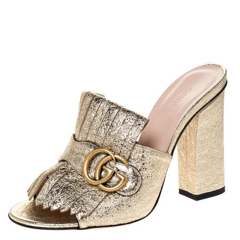 Gucci Marmont Mules in Metallic 